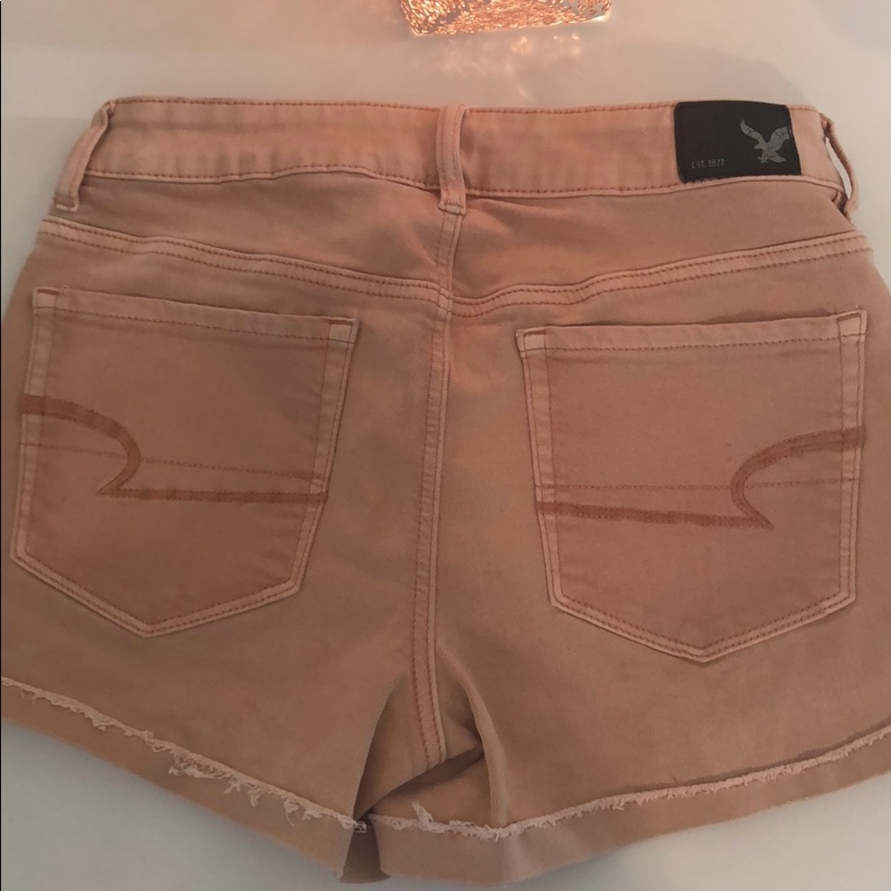 American Eagle Hi Rise Shortie blush pink shorts. - Picture 2 of 3